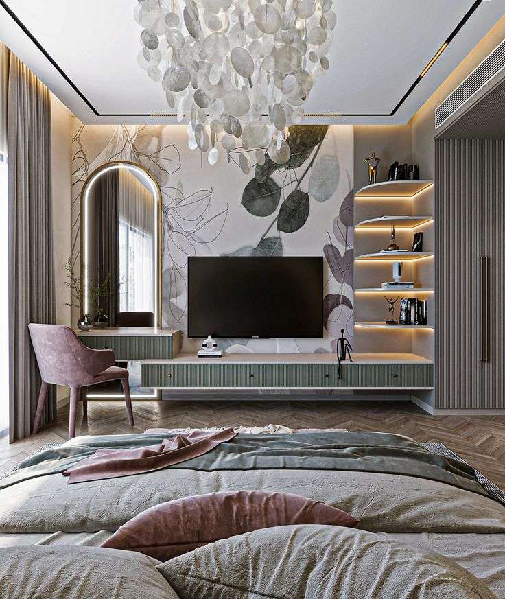 modern tv unit design for bedroom