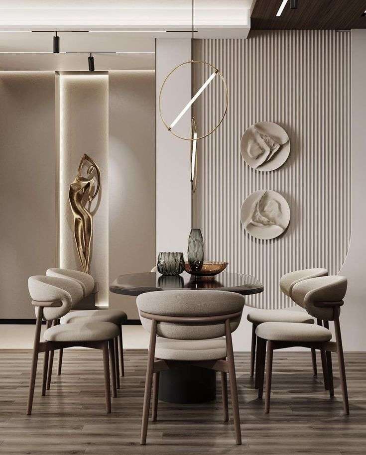 Dining room wall design with POP