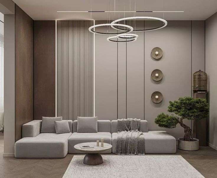 luxury living room design with light