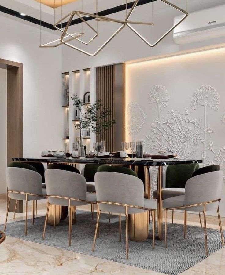 minimal dining room design in white