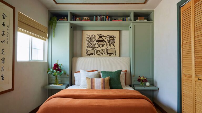 bedroom interior design with storage